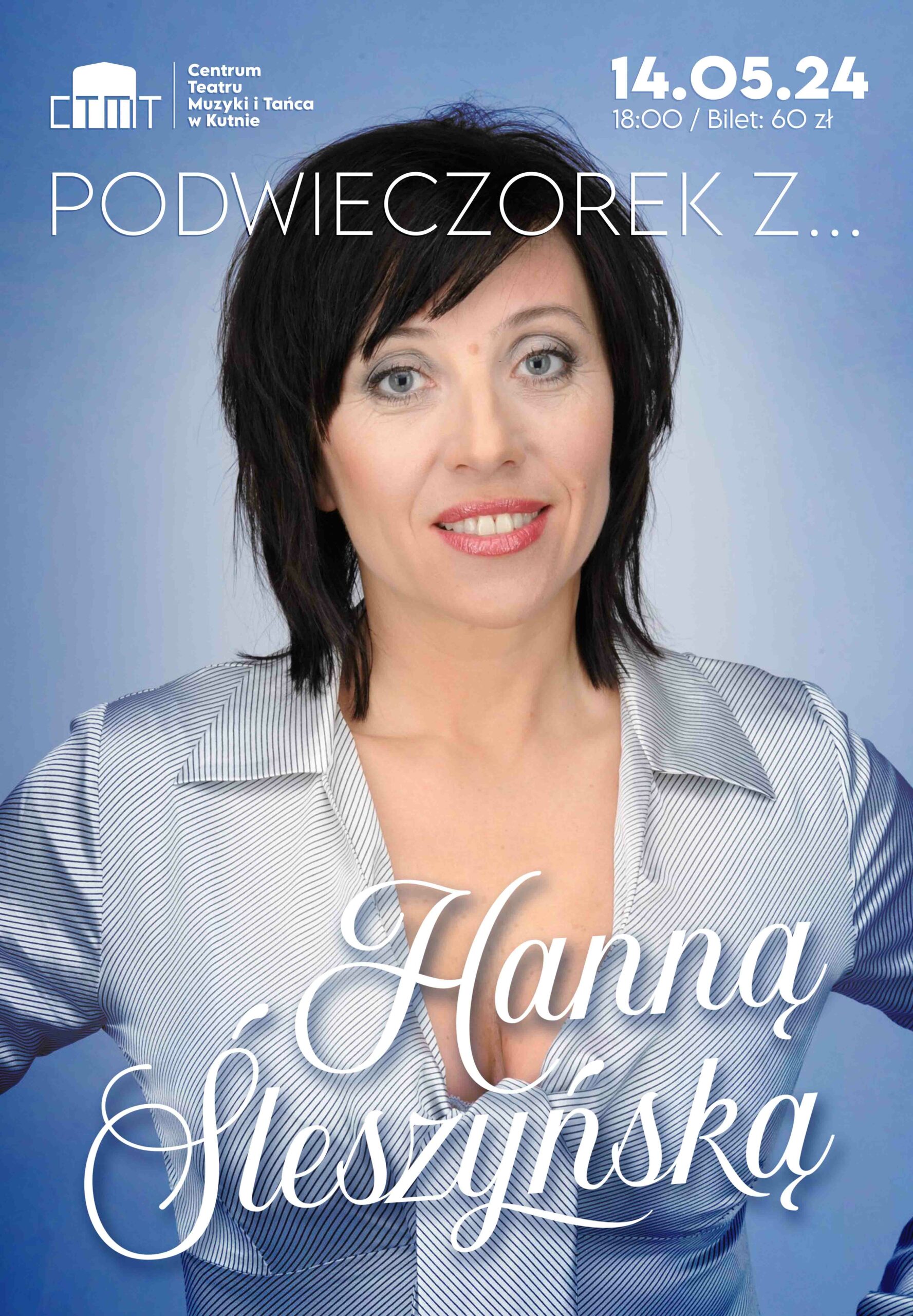 Plakat promujący wydarzenie Podwieczorek z… Hanną Śleszyńską