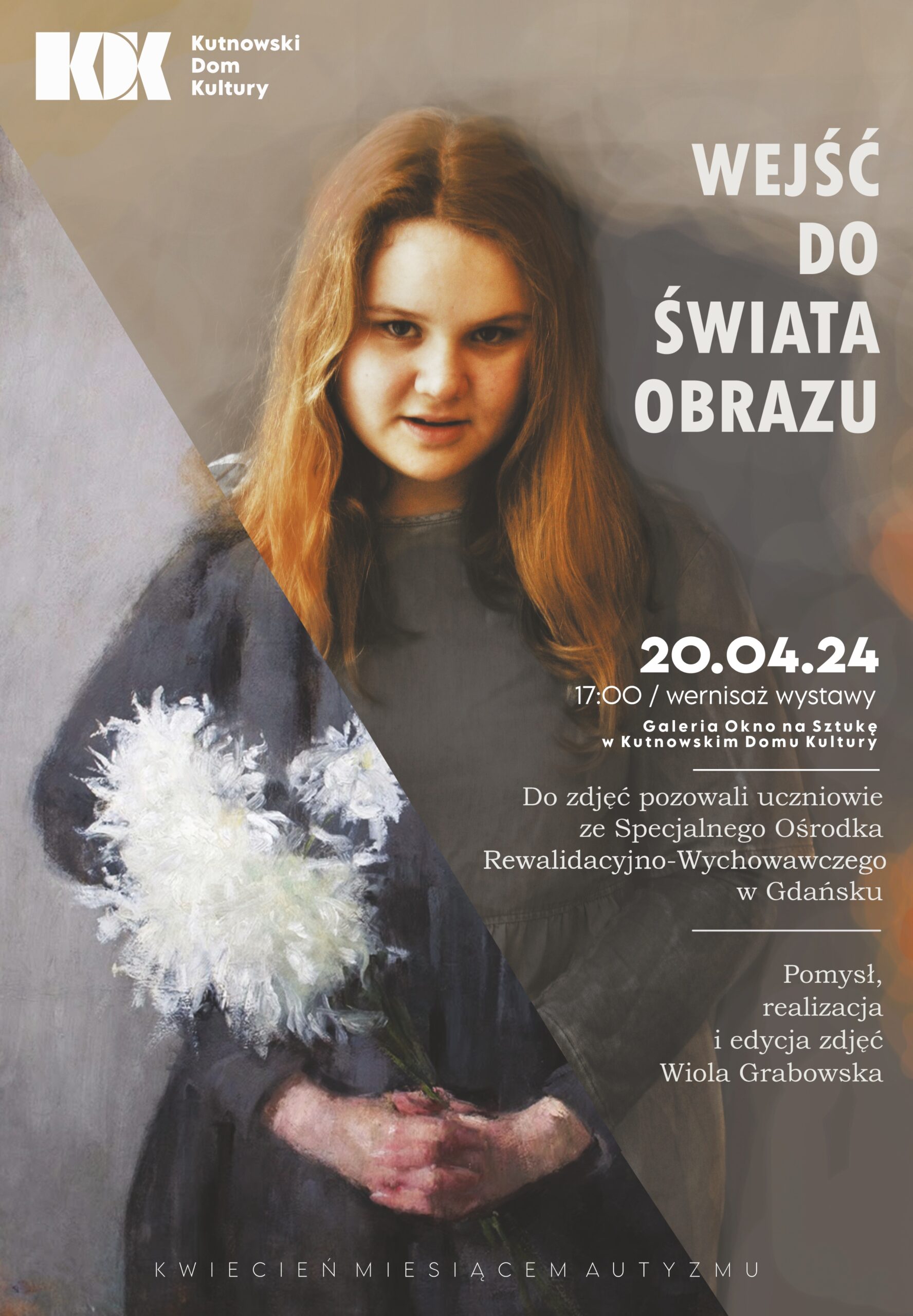 Plakat promujący wydarzenie "Wejść do świata obrazu" - Wernisaż wystawy fotografii Wioli Grabowskiej